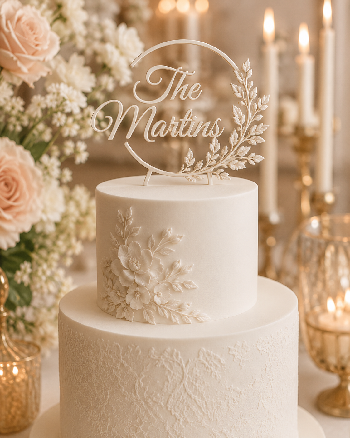 Personalized wedding cake topper